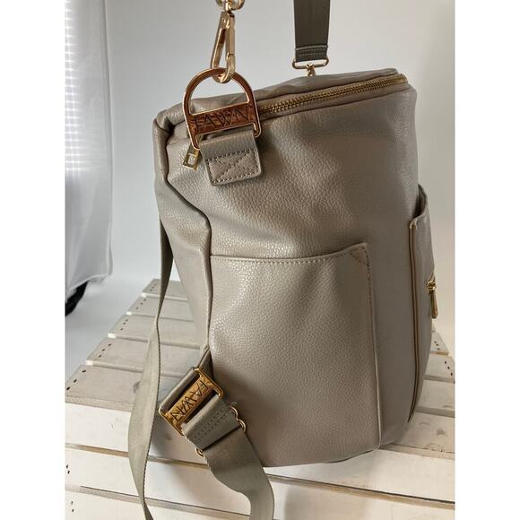 FAWN EXTRA GRAY PU LEATHER SHOULDER TOTE / BACKPACK ASIS - Picture 4 of 16